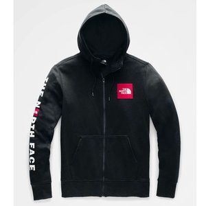 The North Face Red Box Patch Black & Red Zip Up Hoodie Unisex